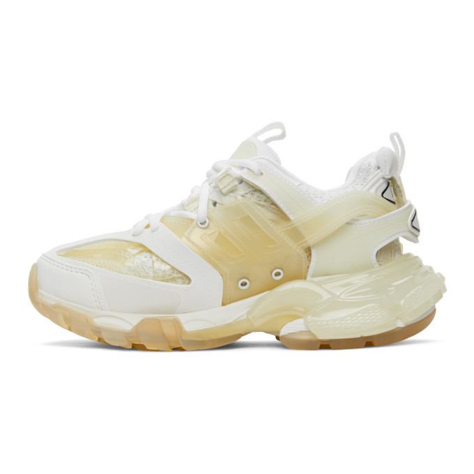 Balenciaga White Clear Sole Track Sneakers Balenciaga