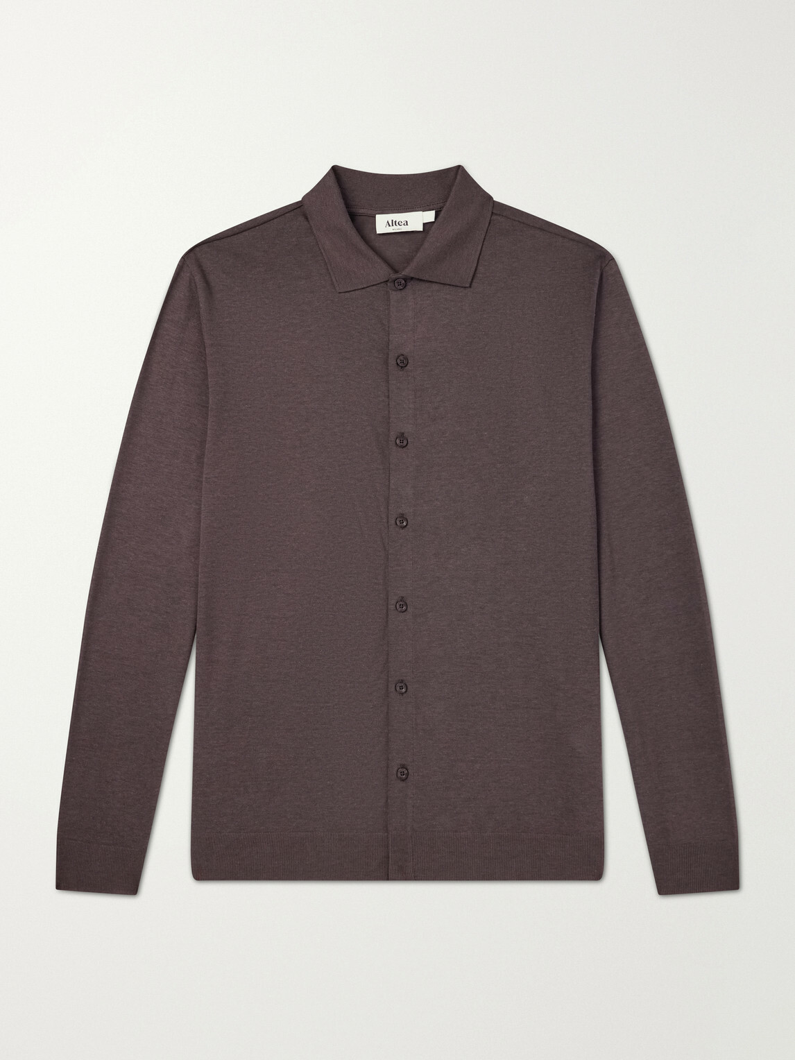 Altea - Julius Lyocell and Cotton-Blend Jersey Shirt - Brown