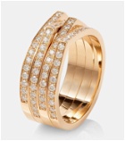 Repossi Antifer 4 rows 18kt rose gold ring with diamonds