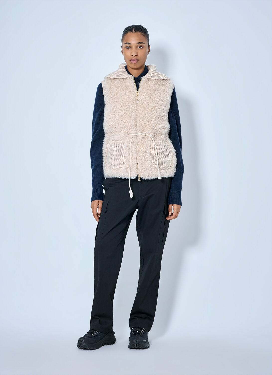 Moncler Sherpa-Lined Knitted Vest