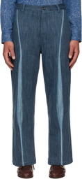 Kartik Research Blue Knee Pleat Jeans