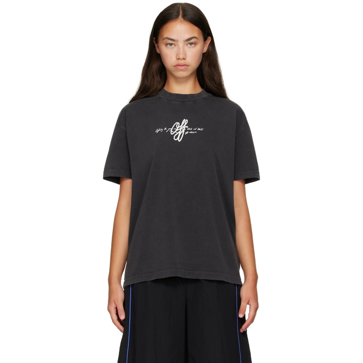 Photo: Off-White Black 'Off White' Stroke T-shirt