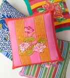 Lisa Corti Camelia Magenta Small cotton cushion