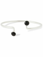 Mikia - Silver Obsidian Cuff - Silver
