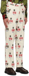 Bode Off-White Daisy Sprig Trousers