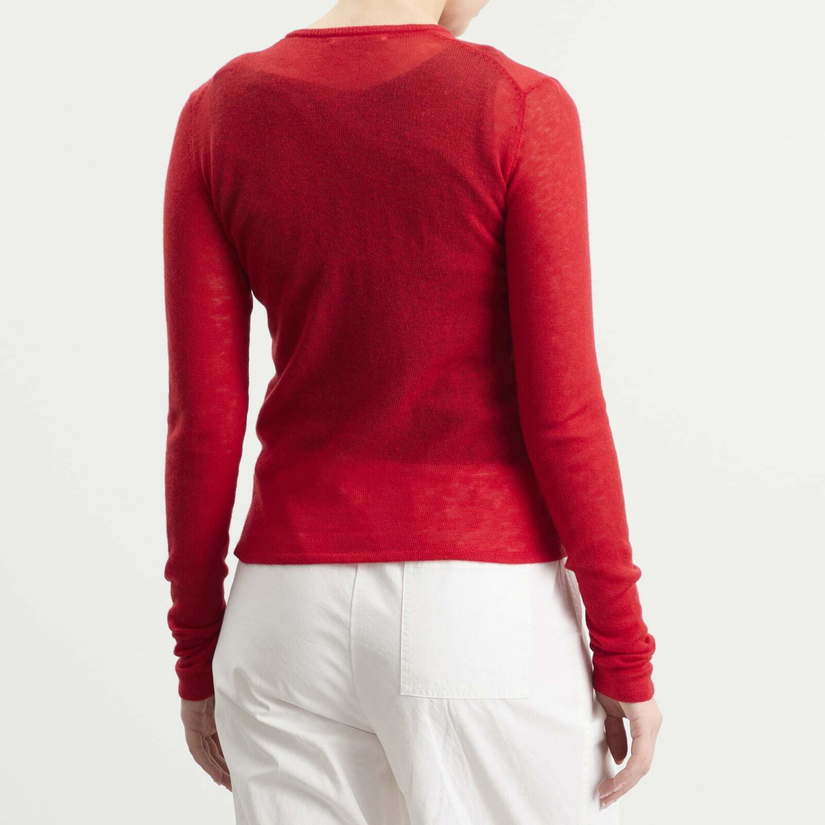 Auralee Women's Cashmere Knit Cardigan in Red/Orange