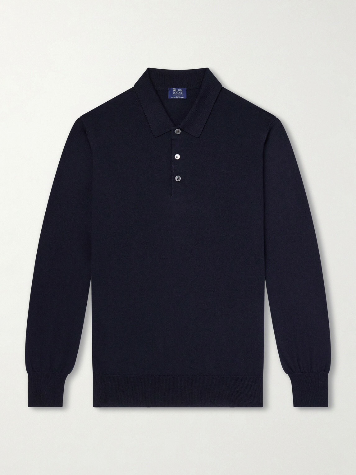 William Lockie - Virgin Wool Polo Shirt - Blue