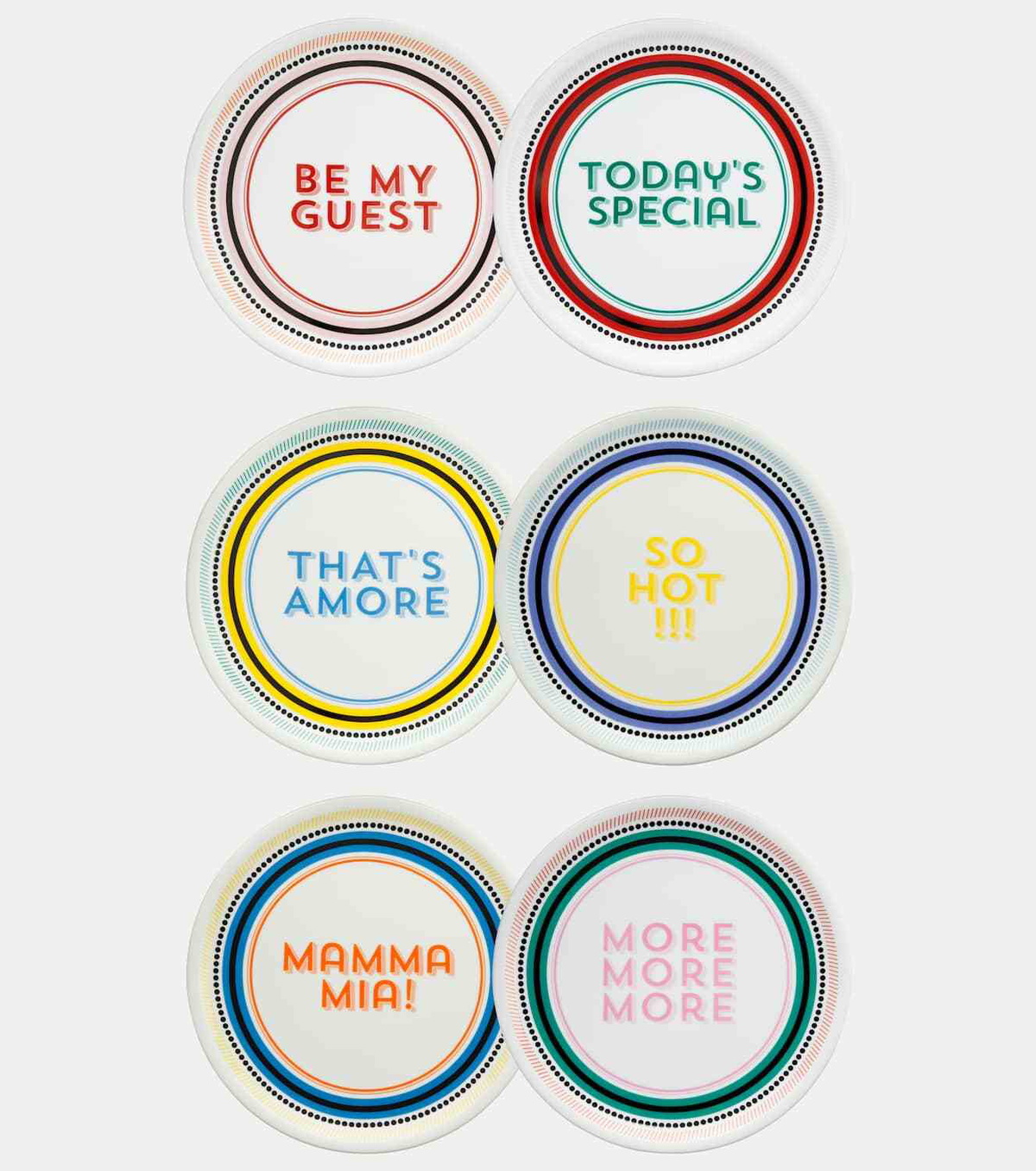 Bitossi Set of 6 porcelain pizza plates