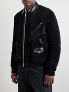 Sacai - Leather-Trimmed Suede Jacket - Black