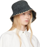 rag & bone Black Jade Rollable Raffia Bucket Hat