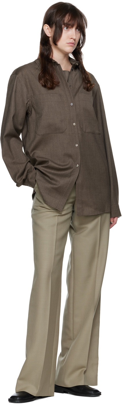 LE17SEPTEMBRE Brown Spread Collar Shirt