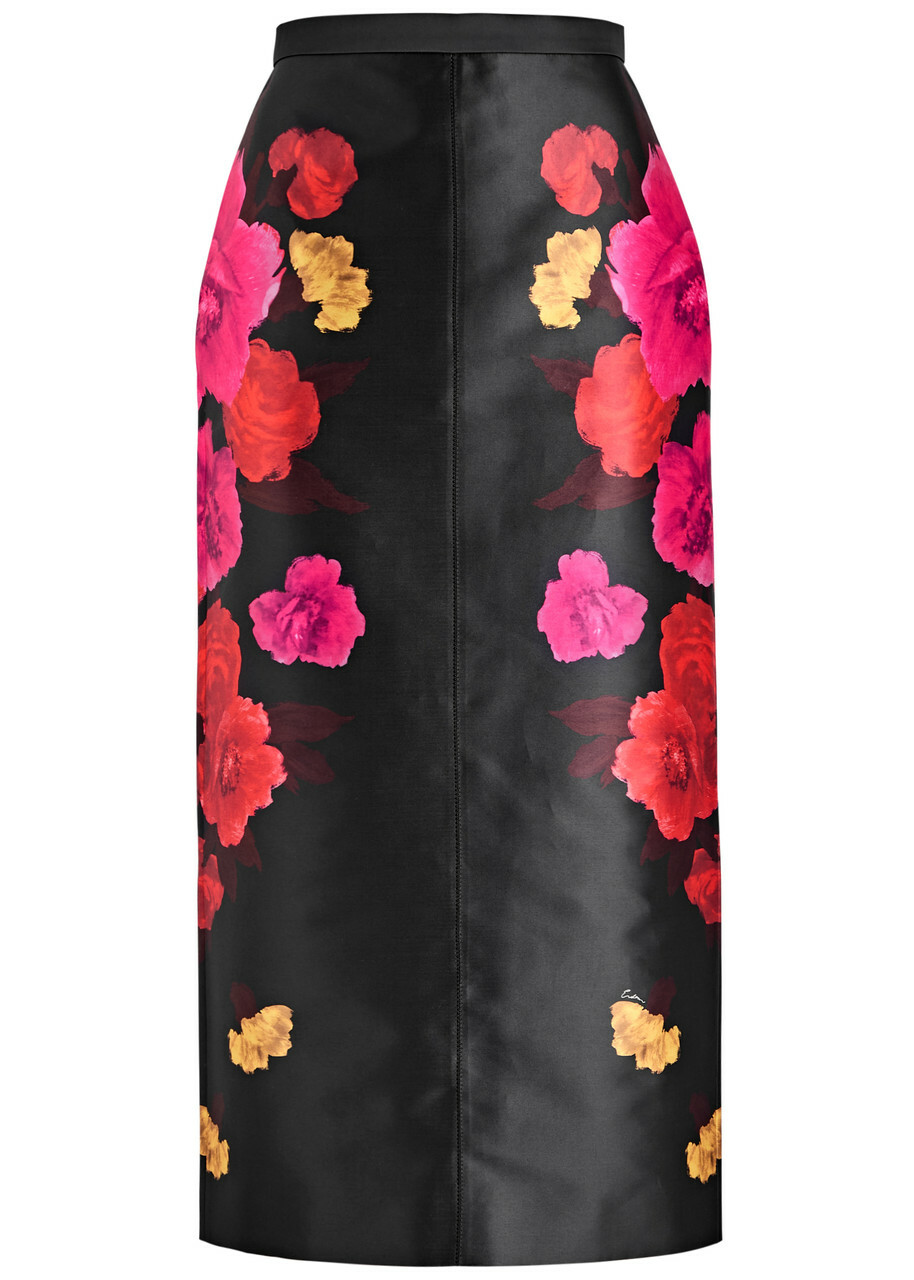 Erdem Floral-print Faille Midi Pencil Skirt Multi Floral Erdem