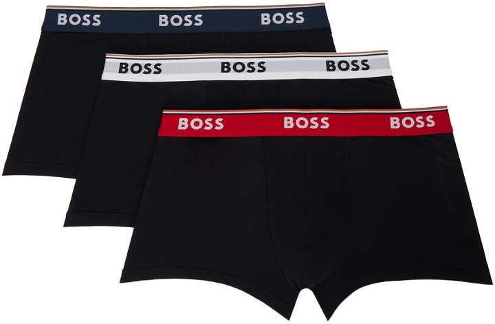 Photo: BOSS Three-Pack Black Boxer Briefs