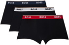 BOSS Three-Pack Black Boxer Briefs