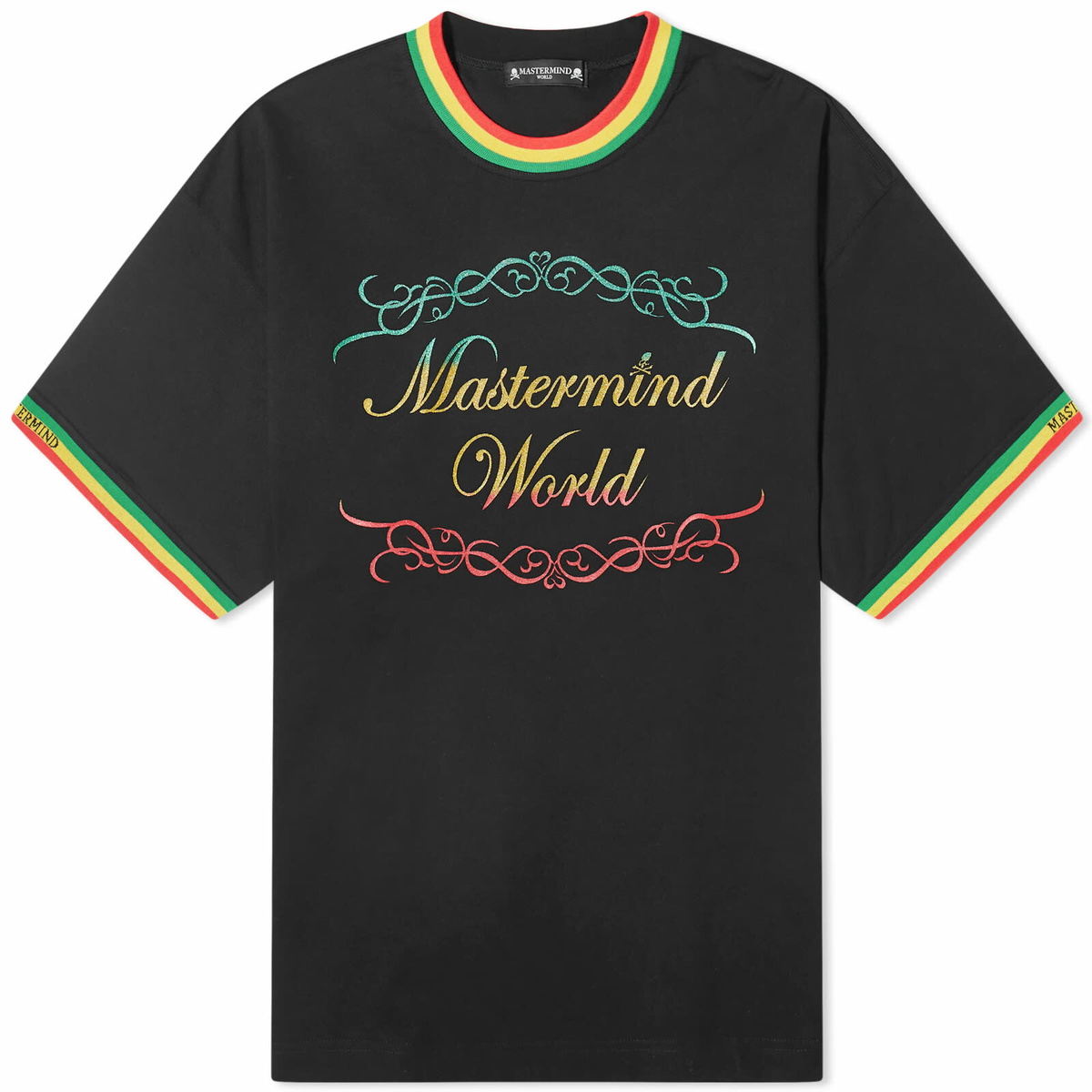 MASTERMIND WORLD Men's Rasta Ringer T-Shirt in Black MASTERMIND WORLD