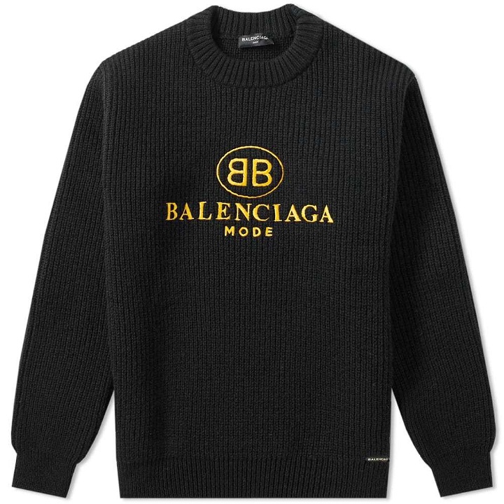 Photo: Balenciaga Mode Logo Knitted Crew Sweat