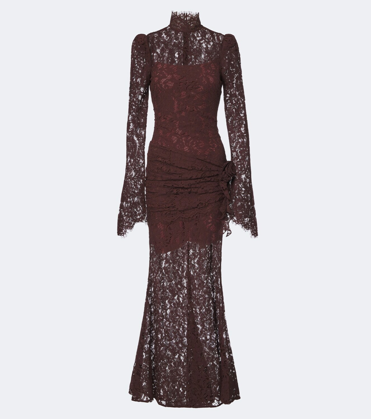 De La Vali Bodita draped cotton-blend lace gown