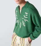 Bode Embroidered wool polo sweater