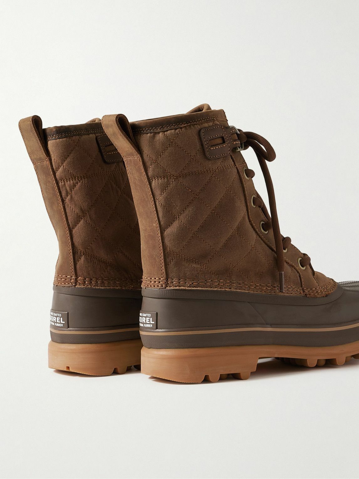 Sorel - CARIBOU™ ROYAL Rubber-Trimmed Quilted Shell Snow Boots - Brown
