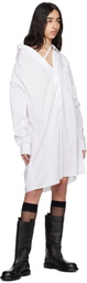 Ann Demeulemeester White Halina Dropped Shoulder Shirt Minidress