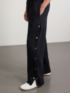 Les Tien - Wide-Leg Fleece-Back Cotton-Jersey Sweatpants - Black