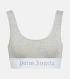 Palm Angels Logo cotton-blend jersey bra top