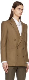 Balmain Taupe Twill Double-Breasted Blazer