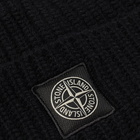 Stone Island Men's Wool Patch Beanie Hat in Black