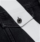 Valentino - Oversized Logo-Print Denim Jacket - Black