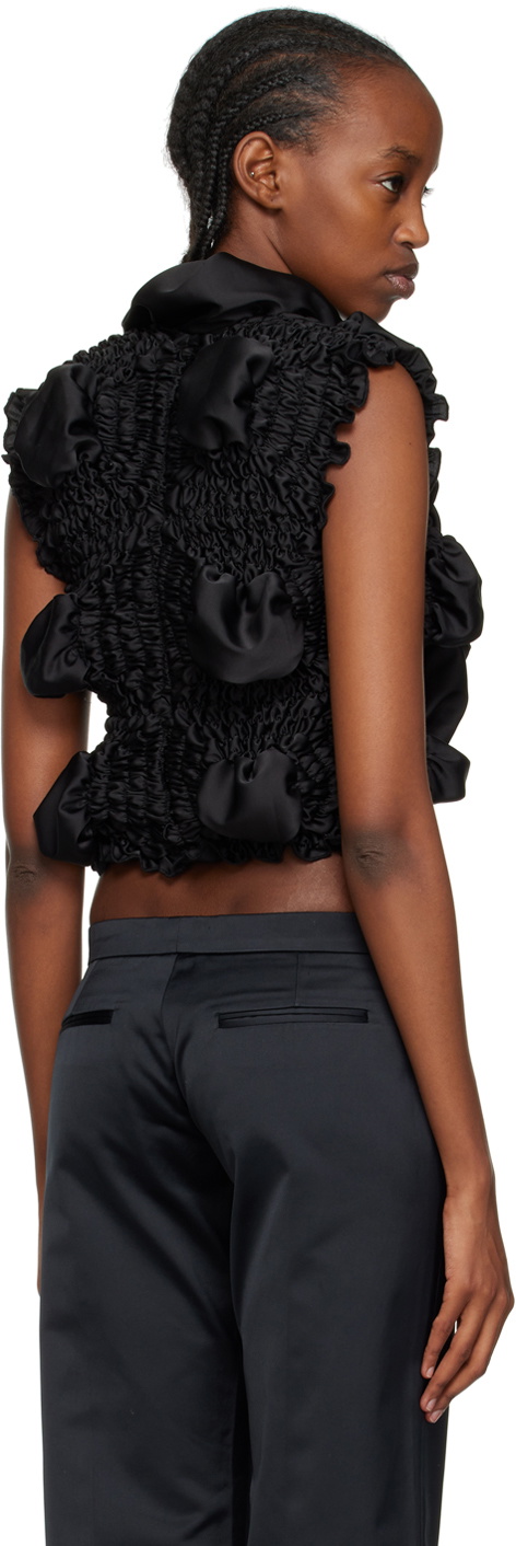 Feben Black Shirred Blouse