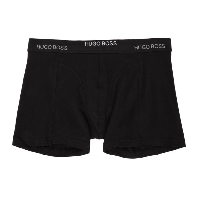 Boss Two-Pack Black and White Check Boxer Briefs BOSS