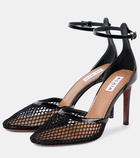 Alaïa Leather-trimmed mesh pumps