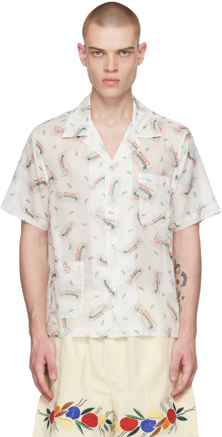 Bode White Wiggley Shirt Bode