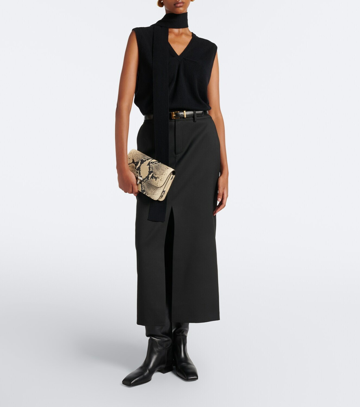Lisa Yang Ellisyn scarf-detail cashmere top