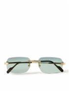 Cartier Eyewear - Rimless Rectangular-Frame Gold-Tone Sunglasses