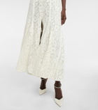 Costarellos Sharie belted lace bustier gown
