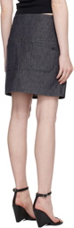 Courrèges Gray Belted Denim Miniskirt