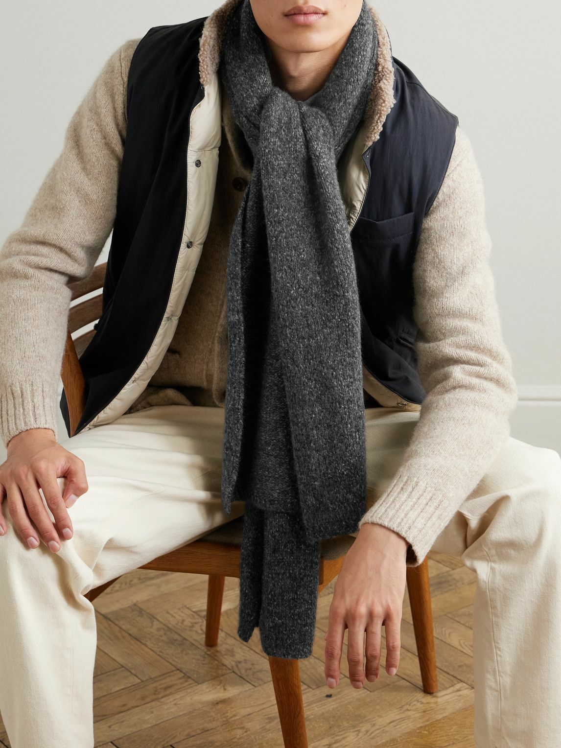 Johnstons of Elgin - Brushed Cashmere and Silk-Blend Scarf