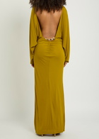 DE LA Vali Devana Open Back Jersey Maxi Dress Gold