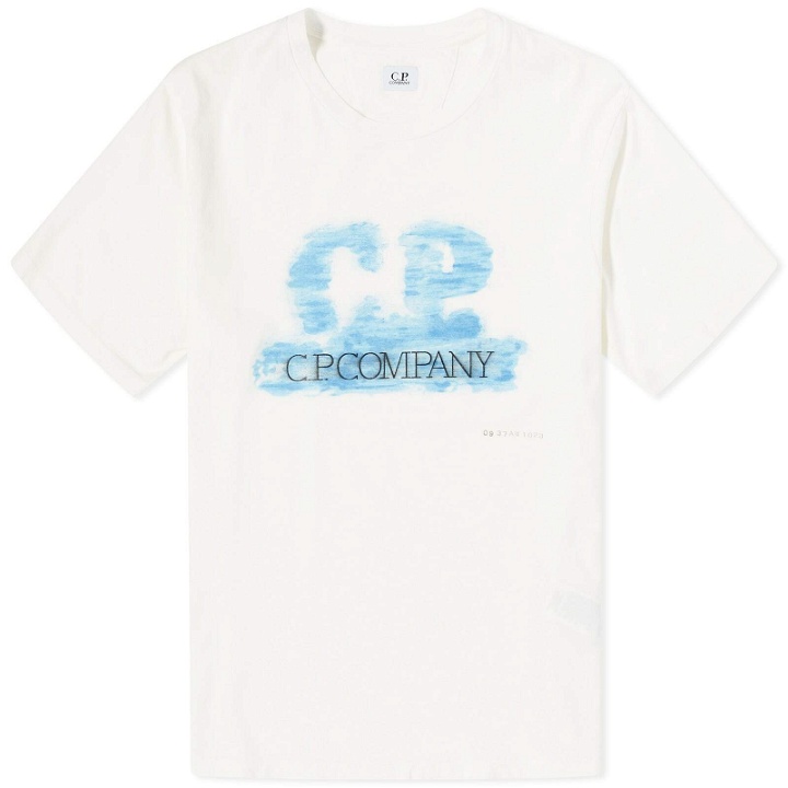 Photo: C.P. Company Men's Artisinal Logo T-Shirt in Gauze White