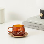 Maison Kitsuné Men's Cafe Kitsune X Kinto Cup & Saucer in Bronze Brown