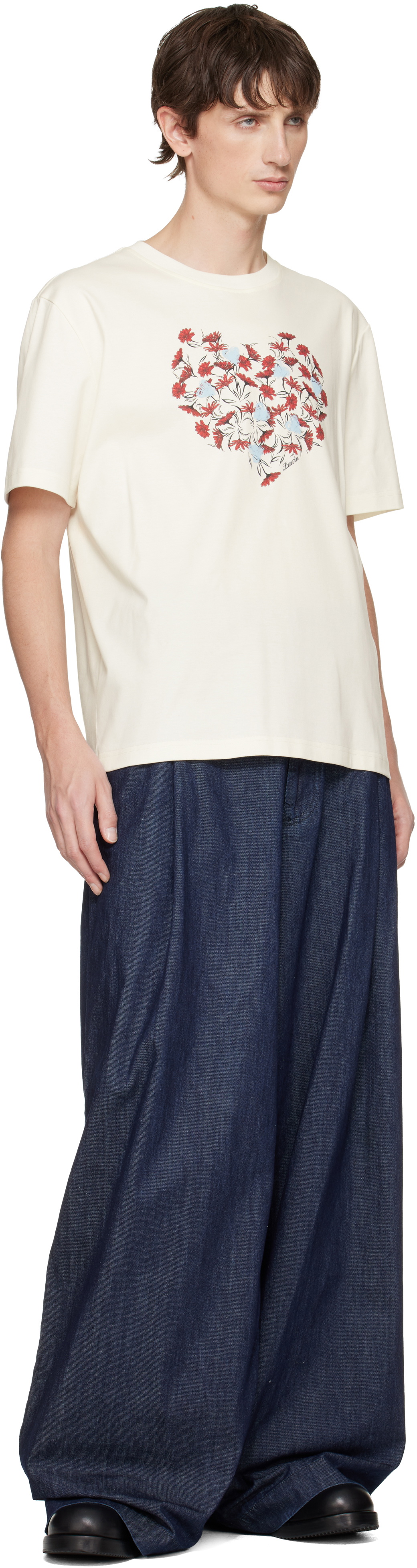 Lanvin Off-White Daisy Heart T-shirt