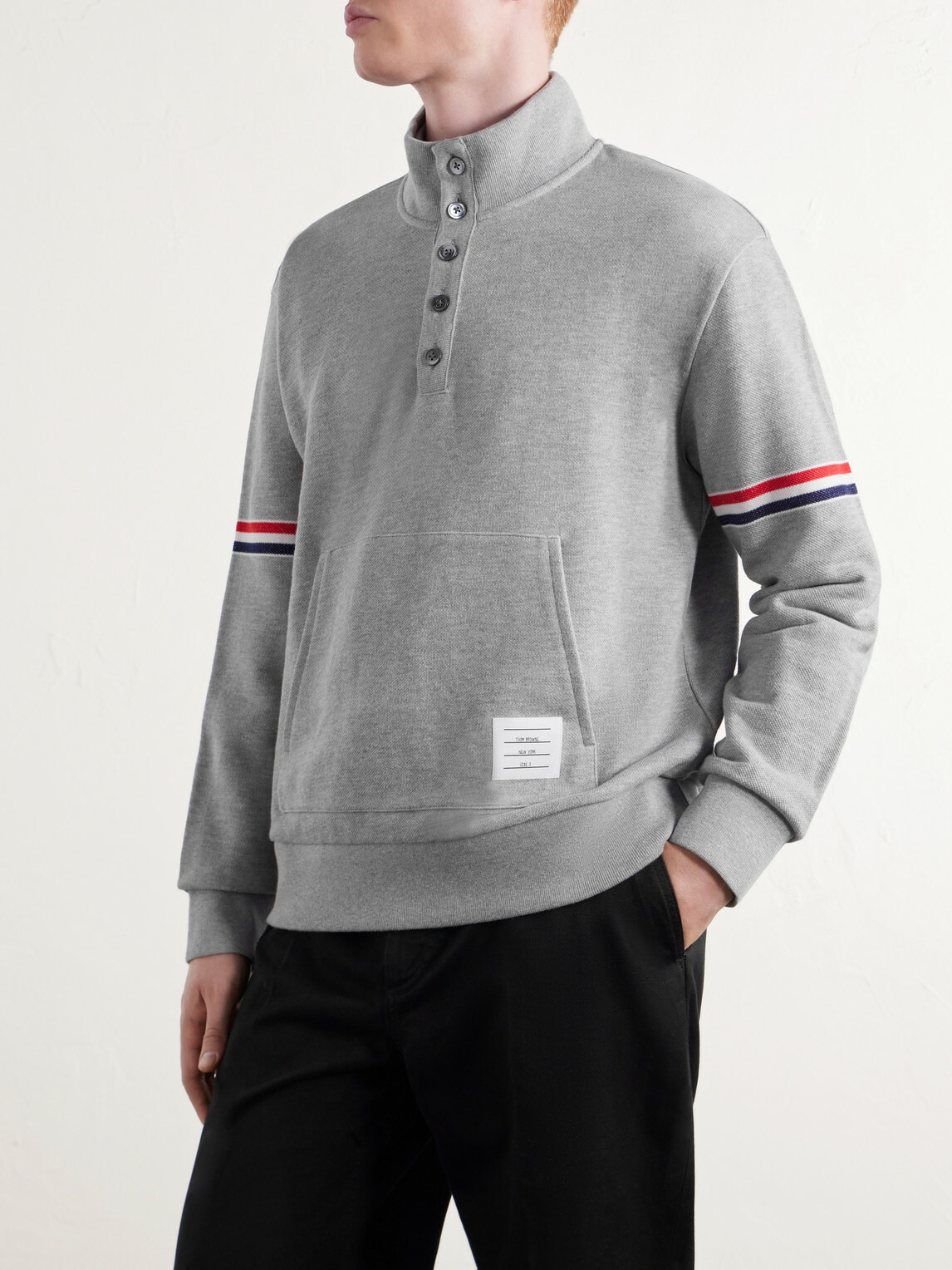 Thom Browne - Cotton-Piqué Sweatshirt - Gray