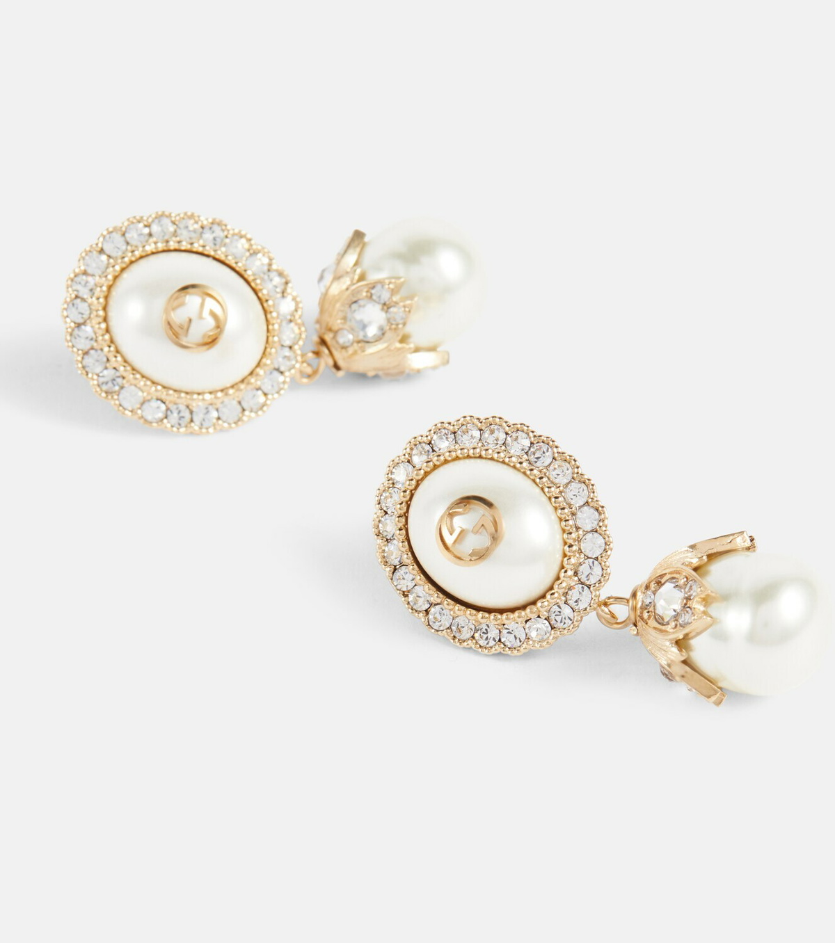 Gucci Interlocking G crystal-embellished earrings Gucci display picture 3