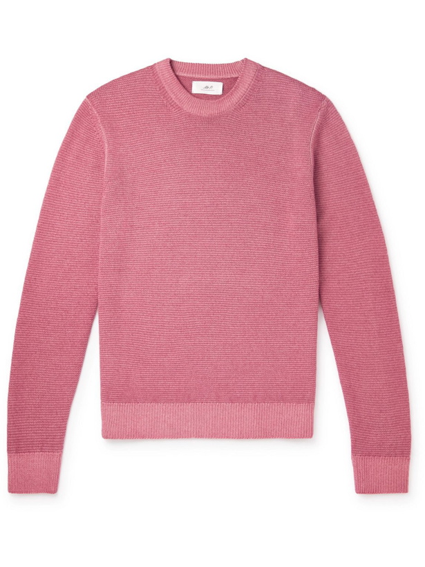 Photo: Mr P. - Garment-Dyed Waffle-Knit Merino Wool Sweater - Pink