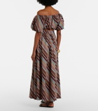 Adriana Degreas Striped cotton-blend maxi skirt