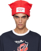 Charles Jeffrey LOVERBOY Red Chunky Ears Beanie