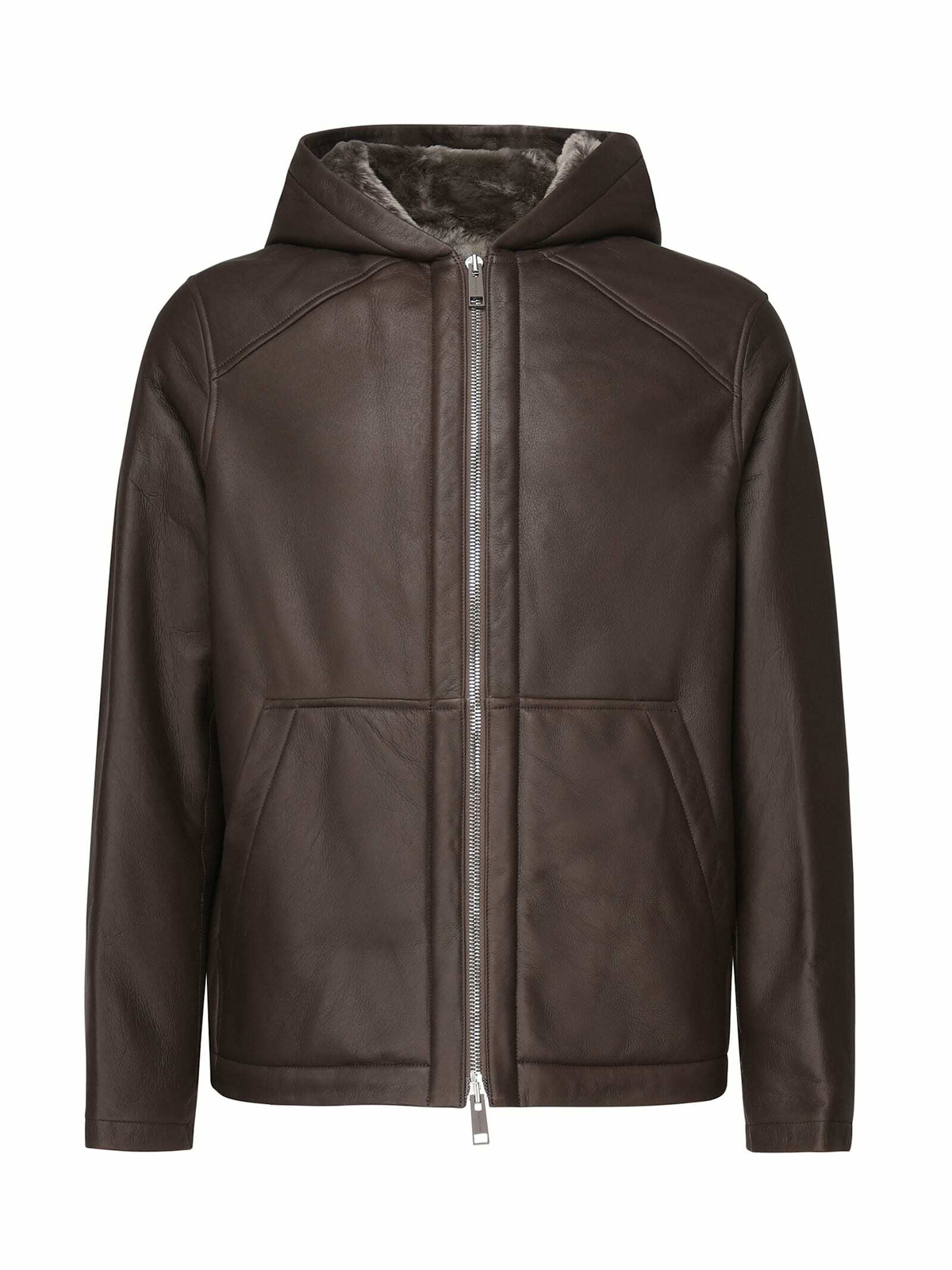 Yves Salomon Leather Jacket With Hood