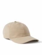Canali - Studded Linen and Silk-Blend Twill Baseball Cap - Neutrals