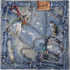 Acne Studios Blue Printed Silk Scarf